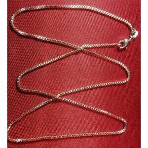 Sterling Silver 925 Plated 18 Inch Box Chain Necklace New Thin 1/16th" Wide